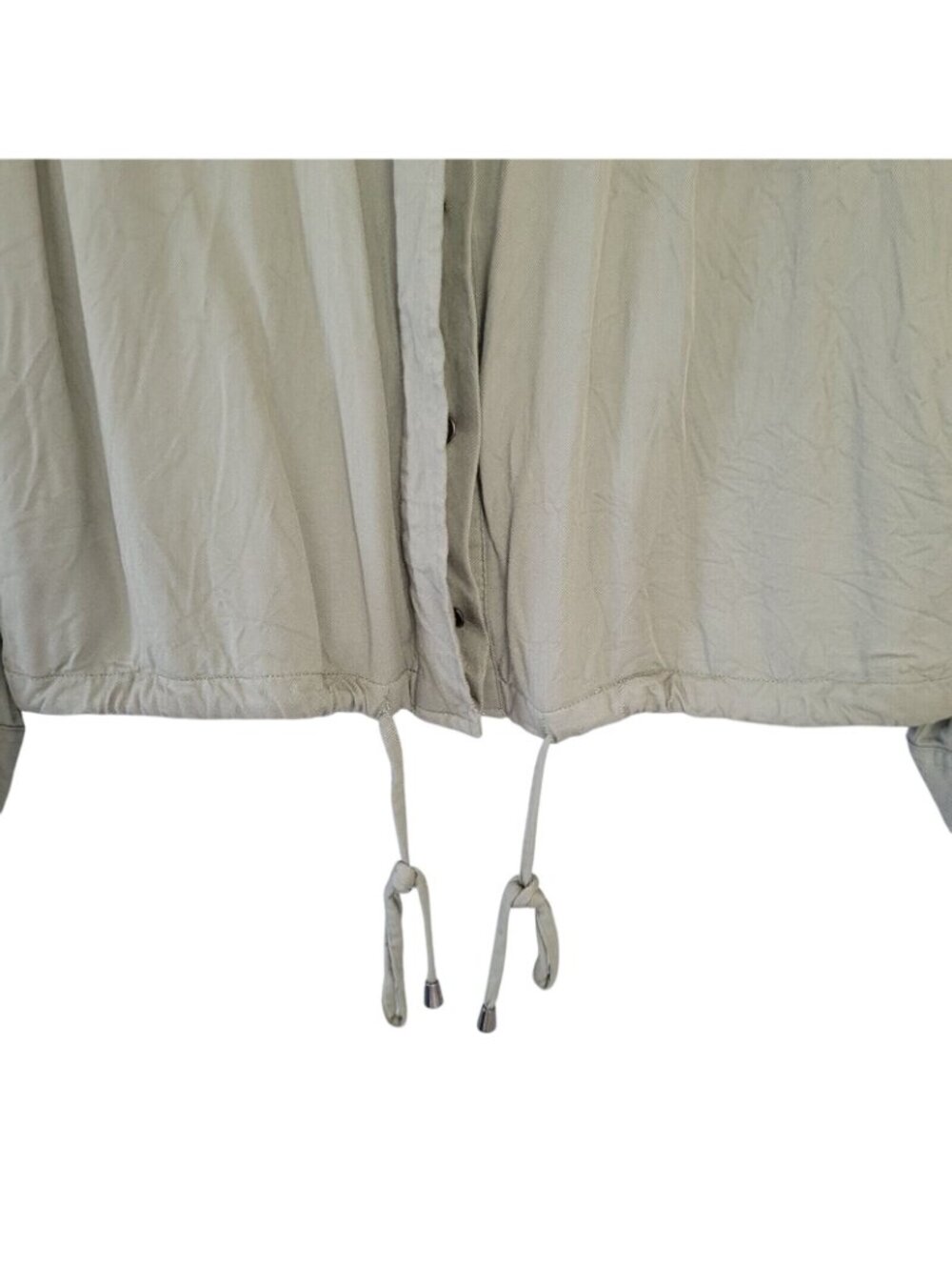 Kensie Jeans Soft Utility Jacket Shacket Womens Size M Green Adjustable Waist - Picture 4 of 8